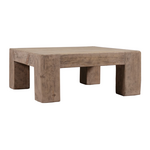 Outside The Box 40x40x17 Ravello Weathered Gray Solid Aged Wood Hand Crafted Square Coffee Table