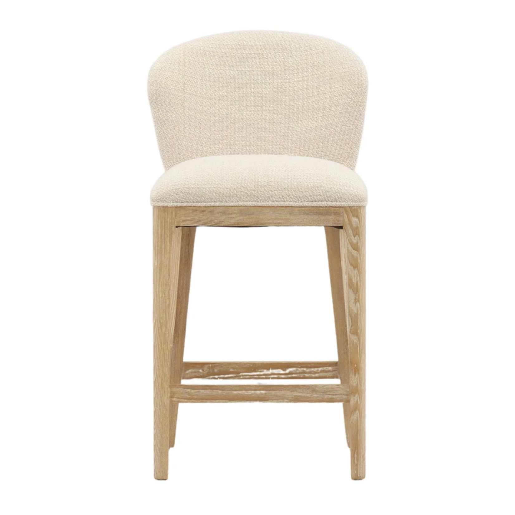 Outside The Box 37" Kaelin Oatmeal Fabric & Solid Ash Wood Counter Stool