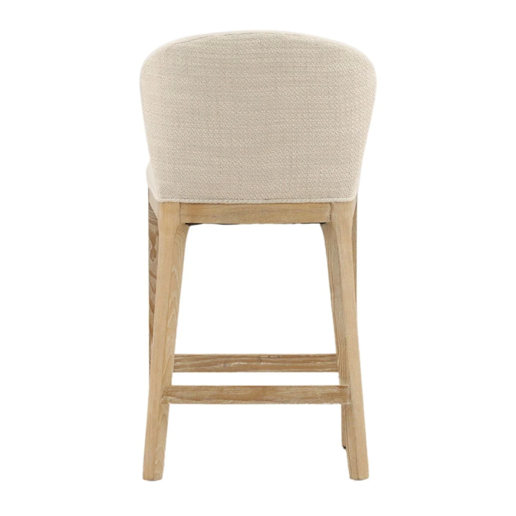 Outside The Box 37" Kaelin Oatmeal Fabric & Solid Ash Wood Counter Stool