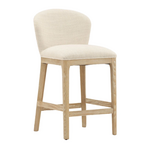 Outside The Box 37" Kaelin Oatmeal Fabric & Solid Ash Wood Counter Stool
