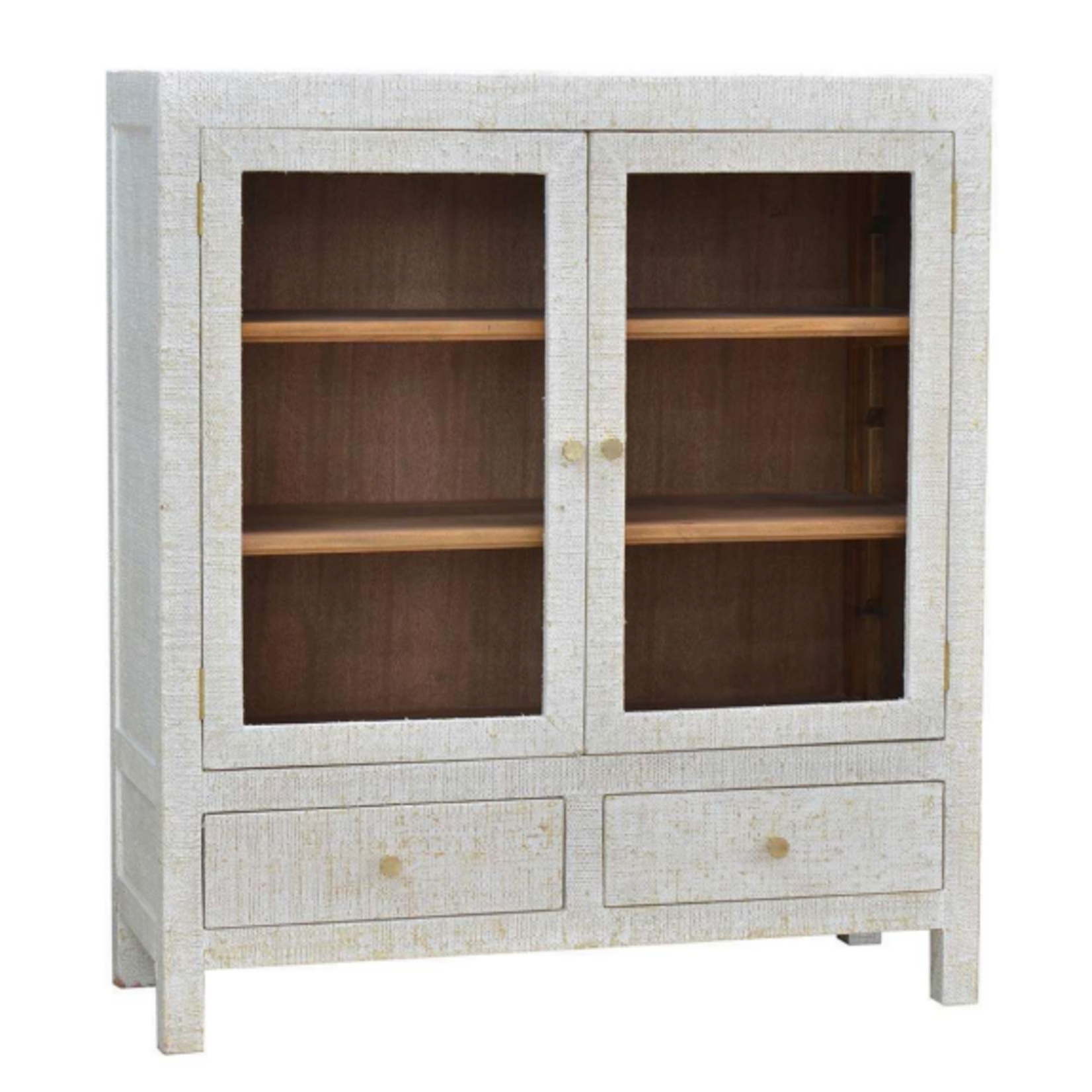 Outside The Box 43x16x48 Kagu White Wash Raffia 2 Door Sideboard - RFWW / SNB
