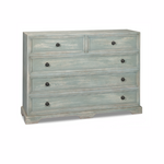 Outside The Box 60x19x42 Frances Blue Gray Acacia Wood 5 Drawer Chest / Dresser