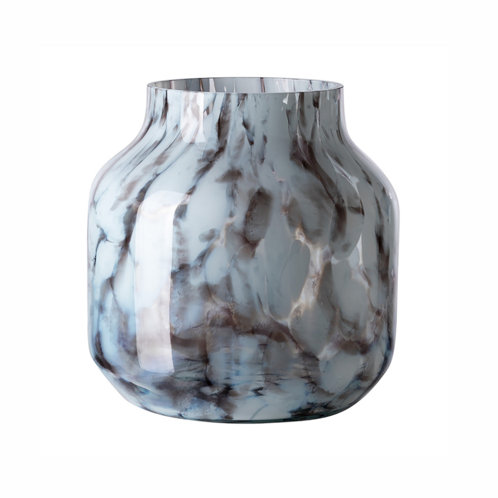 Outside The Box 7" Pantea White / Brown Marbled Glass Lantern Vase