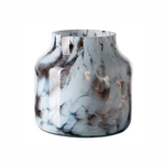 Outside The Box 9" Pantea White / Brown Marbled Glass Lantern Vase