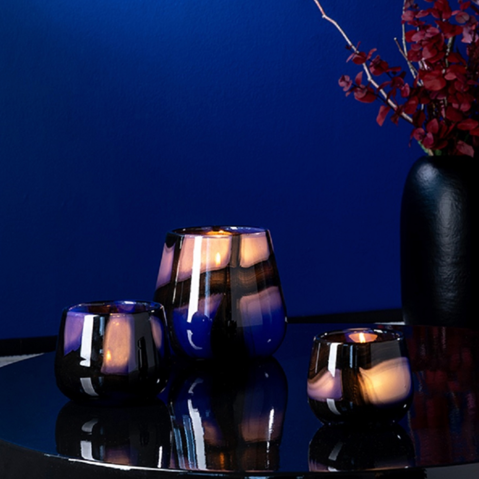 Outside The Box 4" Marly Blue Glass Lantern Vase