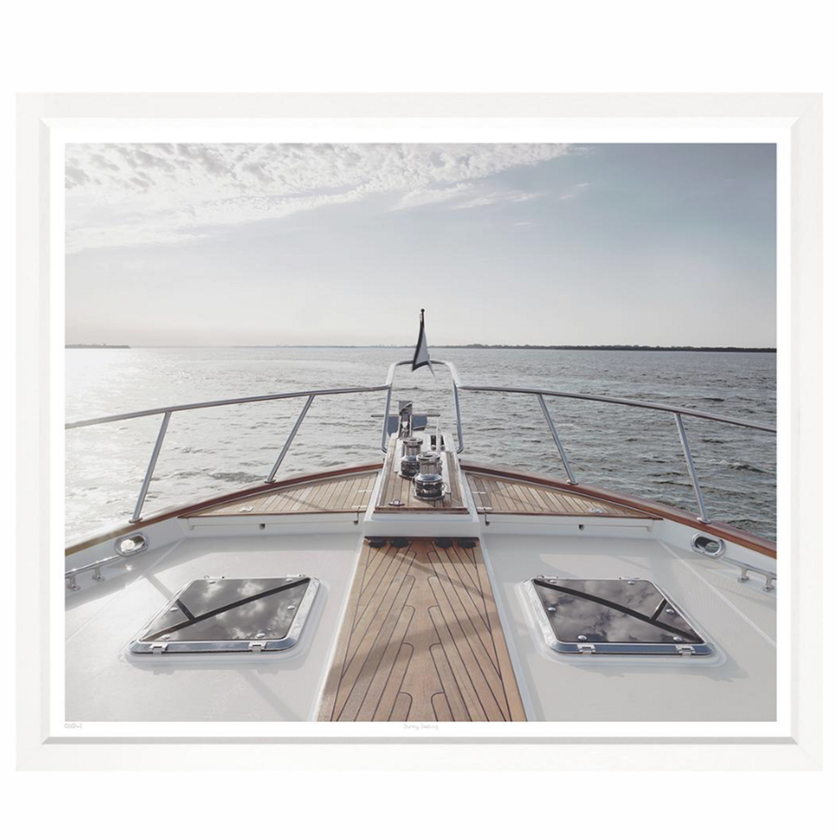 Outside The Box 50x43 Trowbridge Sunny Sailing White Frame With Linen Slip