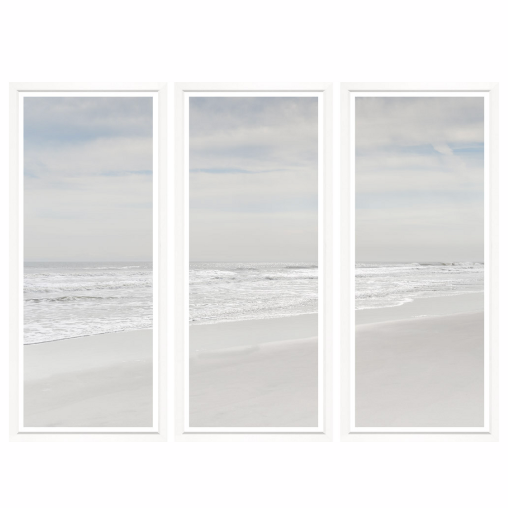 Outside The Box 50x42 Trowbridge Florida Sands White Frame Triptych