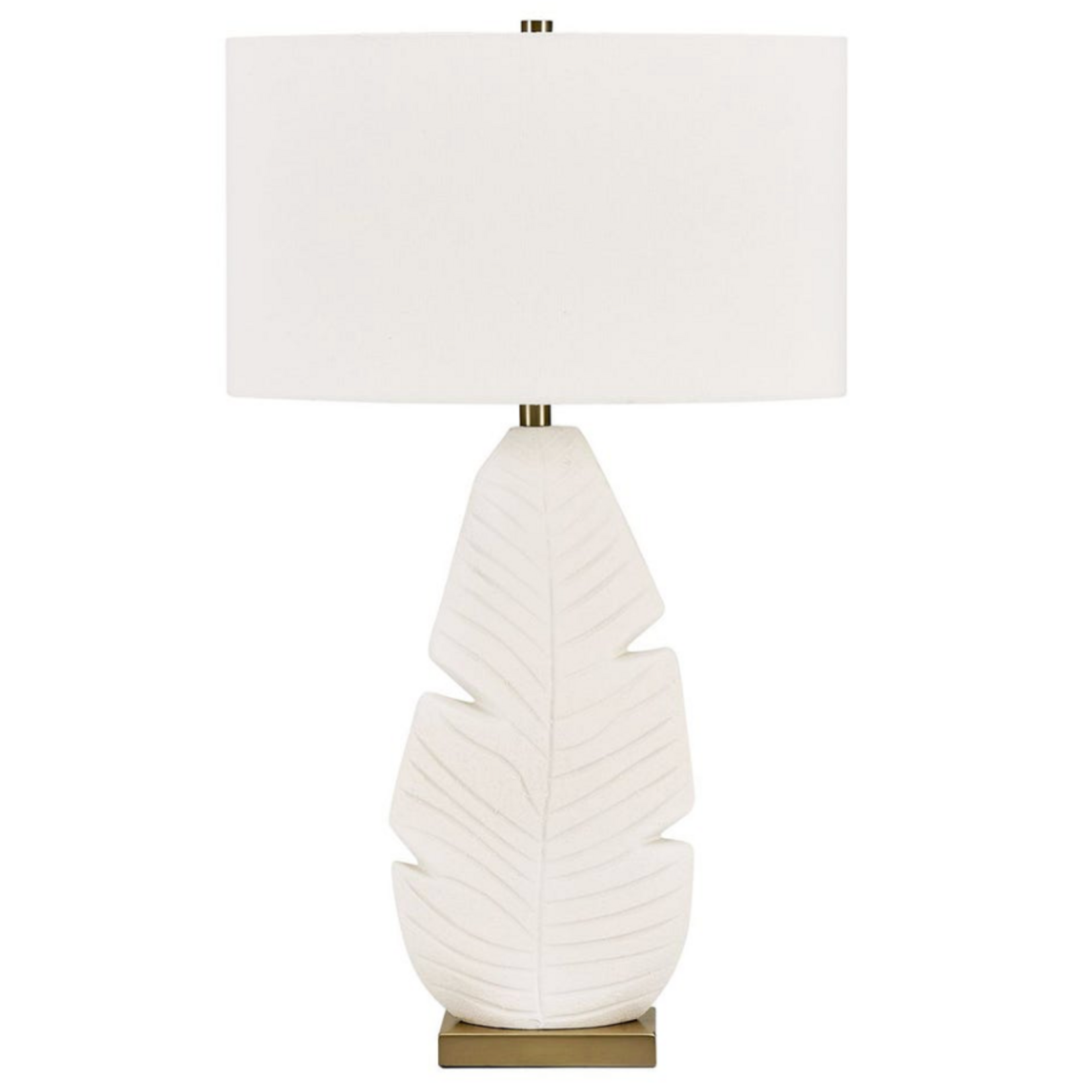 Outside The Box 31" Uttermost Palm Leaf Matte White Textured Ceramic Table Lamp