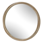 Outside The Box 38" Landry Natural Cerused Wood Round Mirror