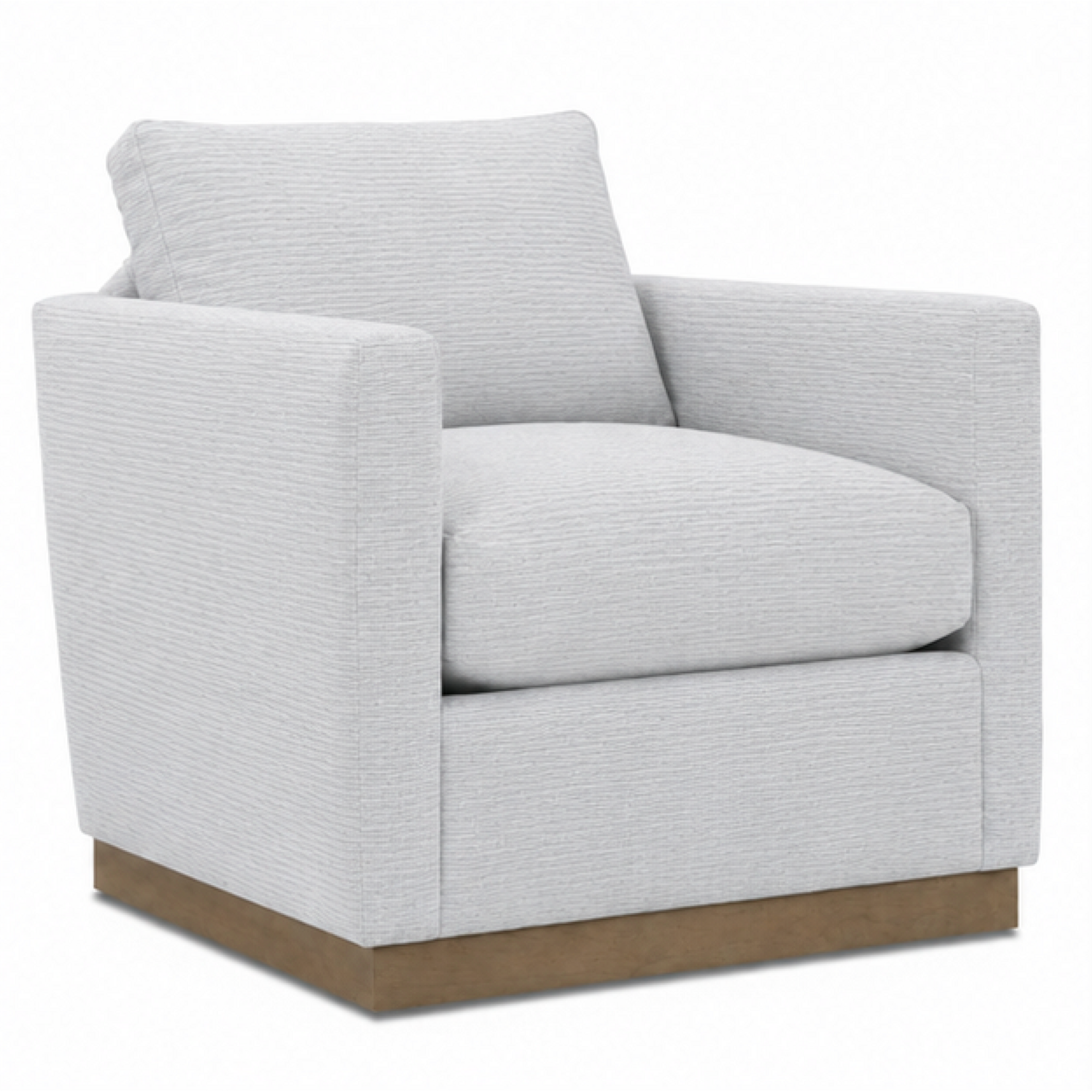 Outside The Box Allie Federal Blue Kid Proof Performance Fabric Upholstered Cloud Swivel Chair Washed Oak Base  BR106-52 (HH)