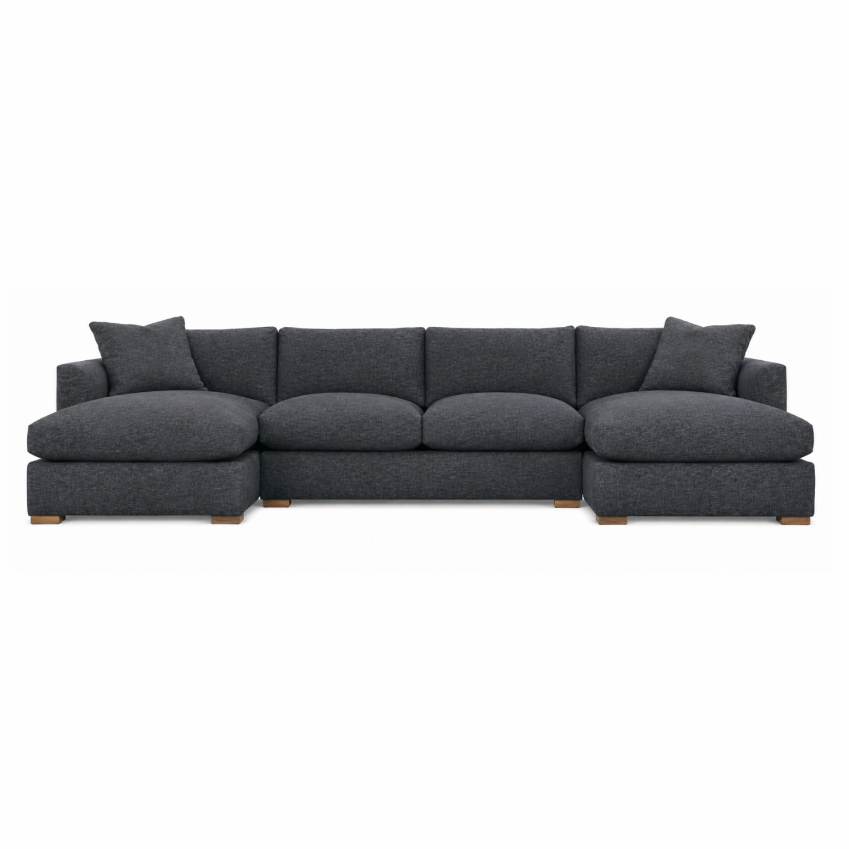 Outside The Box 150x65 Derby Federal Blue Poly Performance Fabric Upholstered Cloud 2 Chaise Sofa 18499-52 (S)