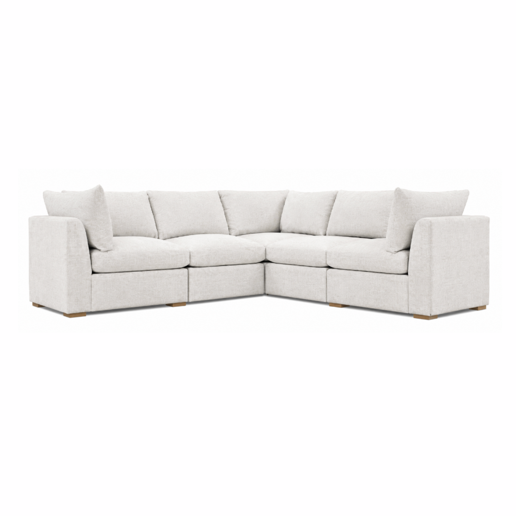 Outside The Box 108x108 Zander Nomad Snow Kid Proof Crypton Performance 38" Deep Upholstered Cloud Modular L-Shape Sofa 102CR-19 (AA)