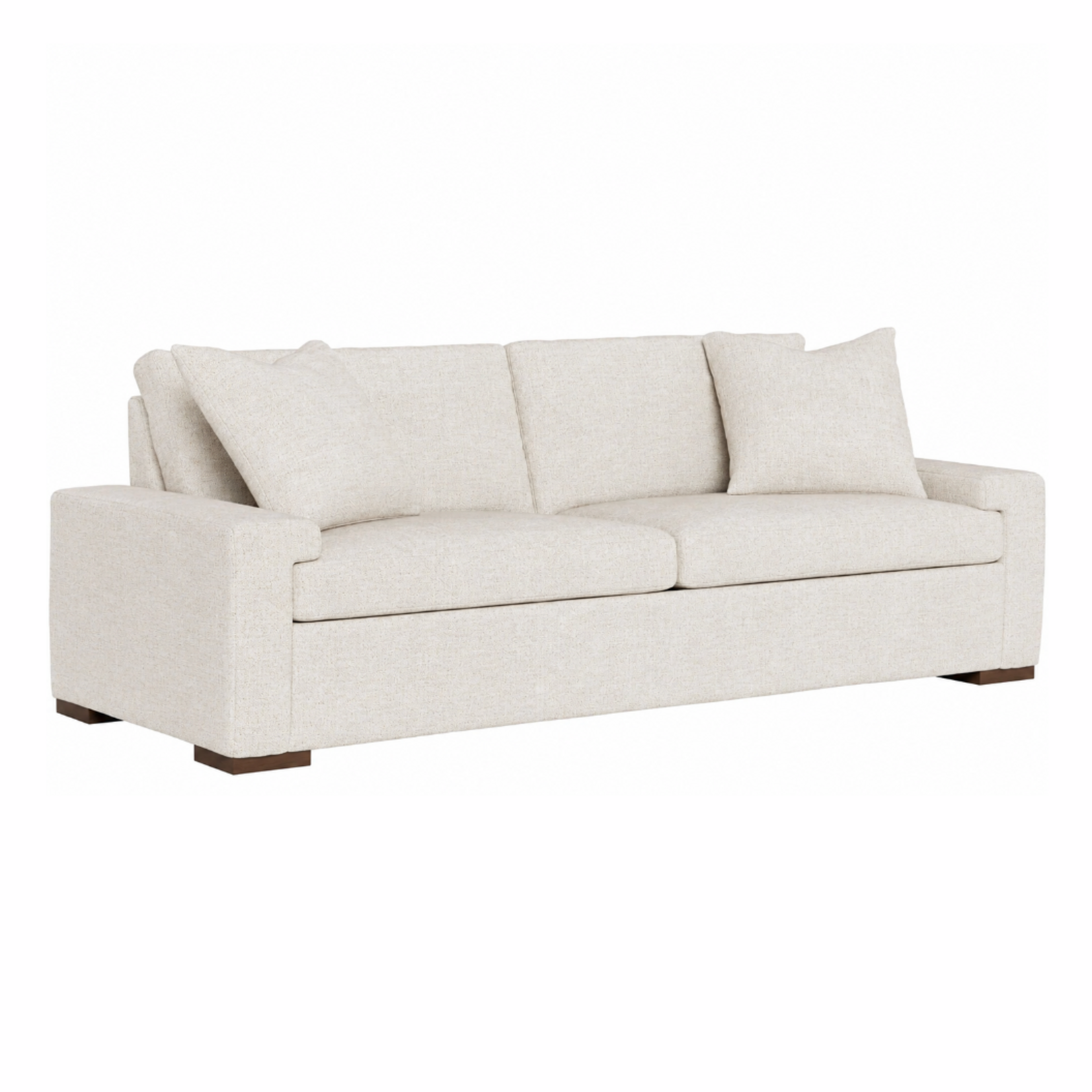 Outside The Box 88x42x36 Modern Nomad Snow Uni-Down Blend Upholstered Memory Foam Sleeper 8" Track Arm Sofa - Tier 4