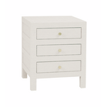 Outside The Box 20x20x24 Kagu Raffia Wrapped Mahogany 3 Drawer Nightstands In White Washed - RFWW