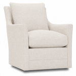 Outside The Box Isley Bone White Kid Proof Performance Upholstered Cloud Swivel Chair BU104-43 (AA)