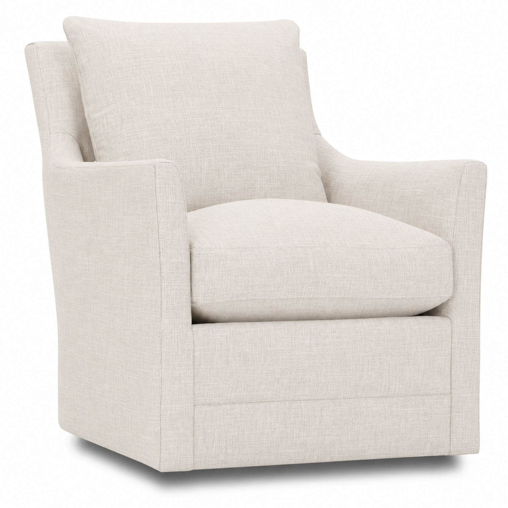 Outside The Box Isley Bone White Kid Proof Performance Upholstered Cloud Swivel Chair BU104-43 (AA)