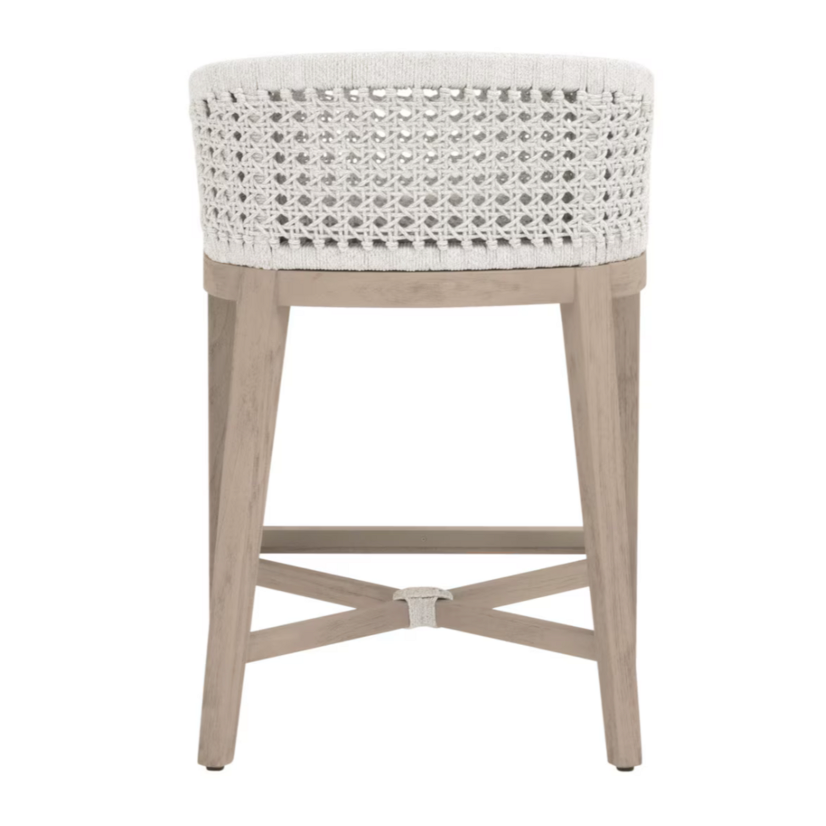 Outside The Box 27" Montecito Washed Ever Teak Indoor / Outdoor Counter Stool In White