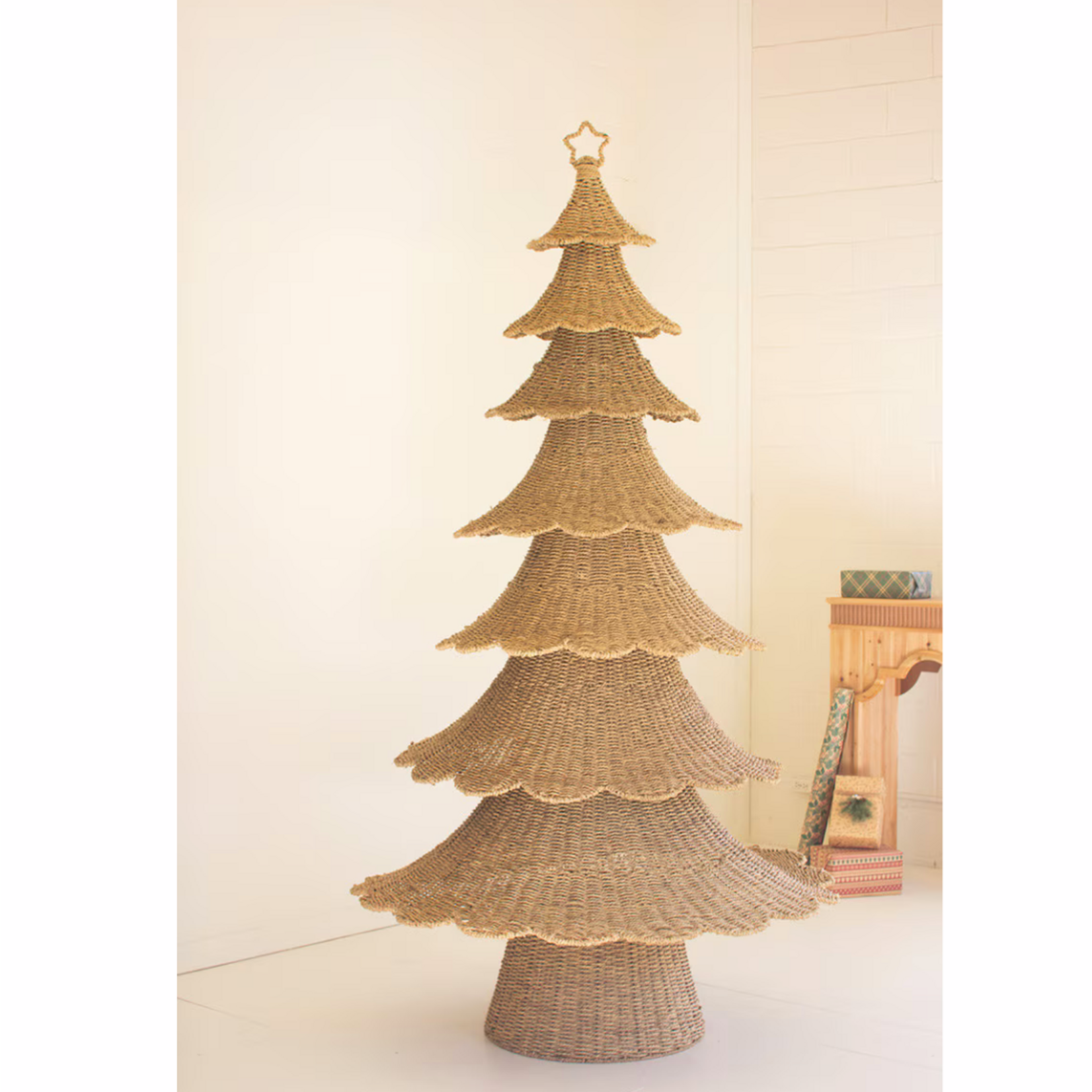 Outside The Box 98" Natural Woven Vine Hand Crafted Christmas Tree