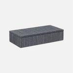 Outside The Box 13x6x3 Blarney Cotton Jute Decorative Box In Slate Blue