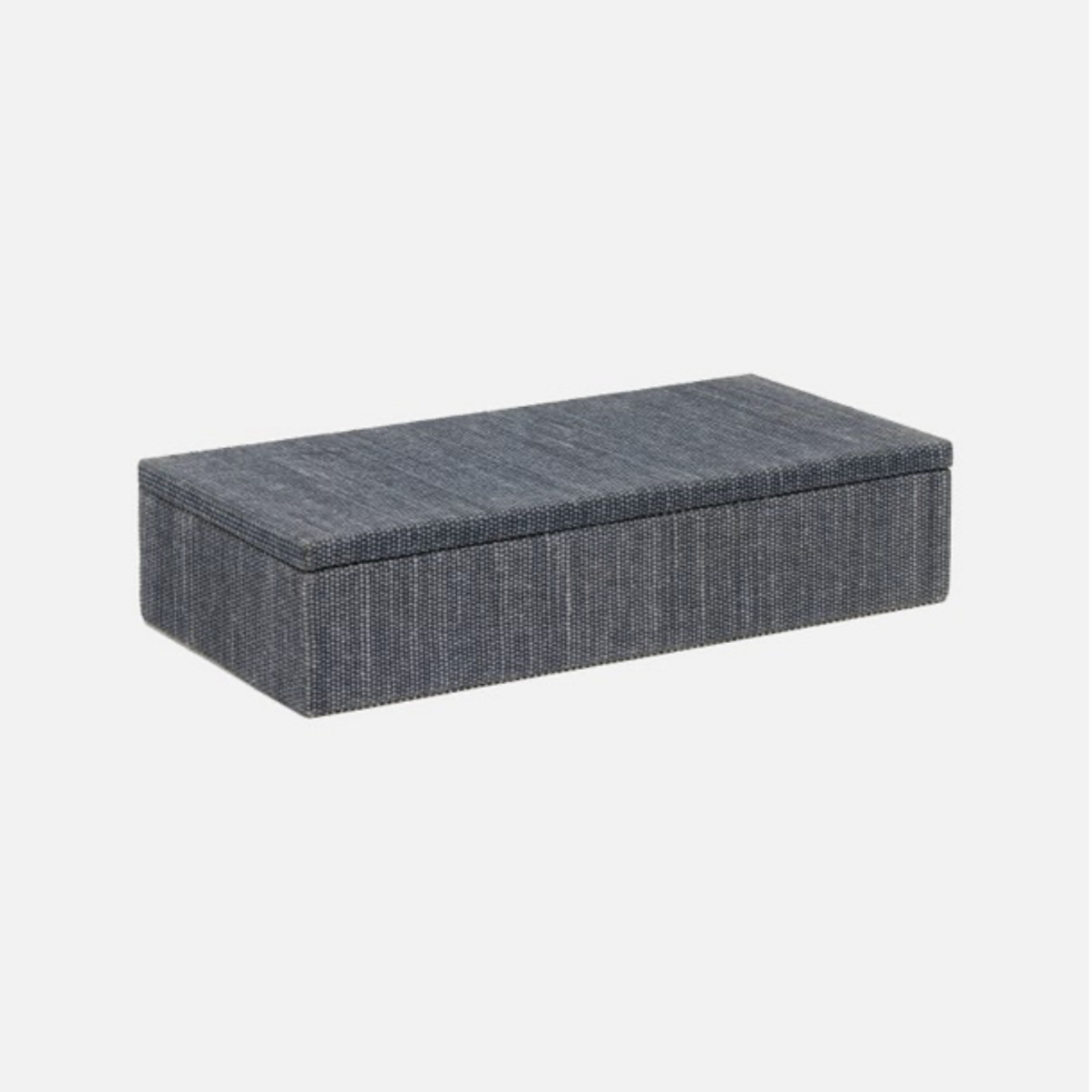 Outside The Box 15x9x4 Blarney Cotton Jute Decorative Box In Slate Blue