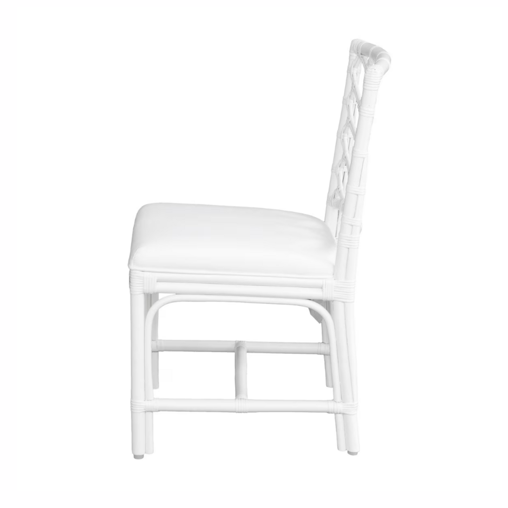 Outside The Box Arbor Rattan Leaf Sculptured Dining Chair In Off-White