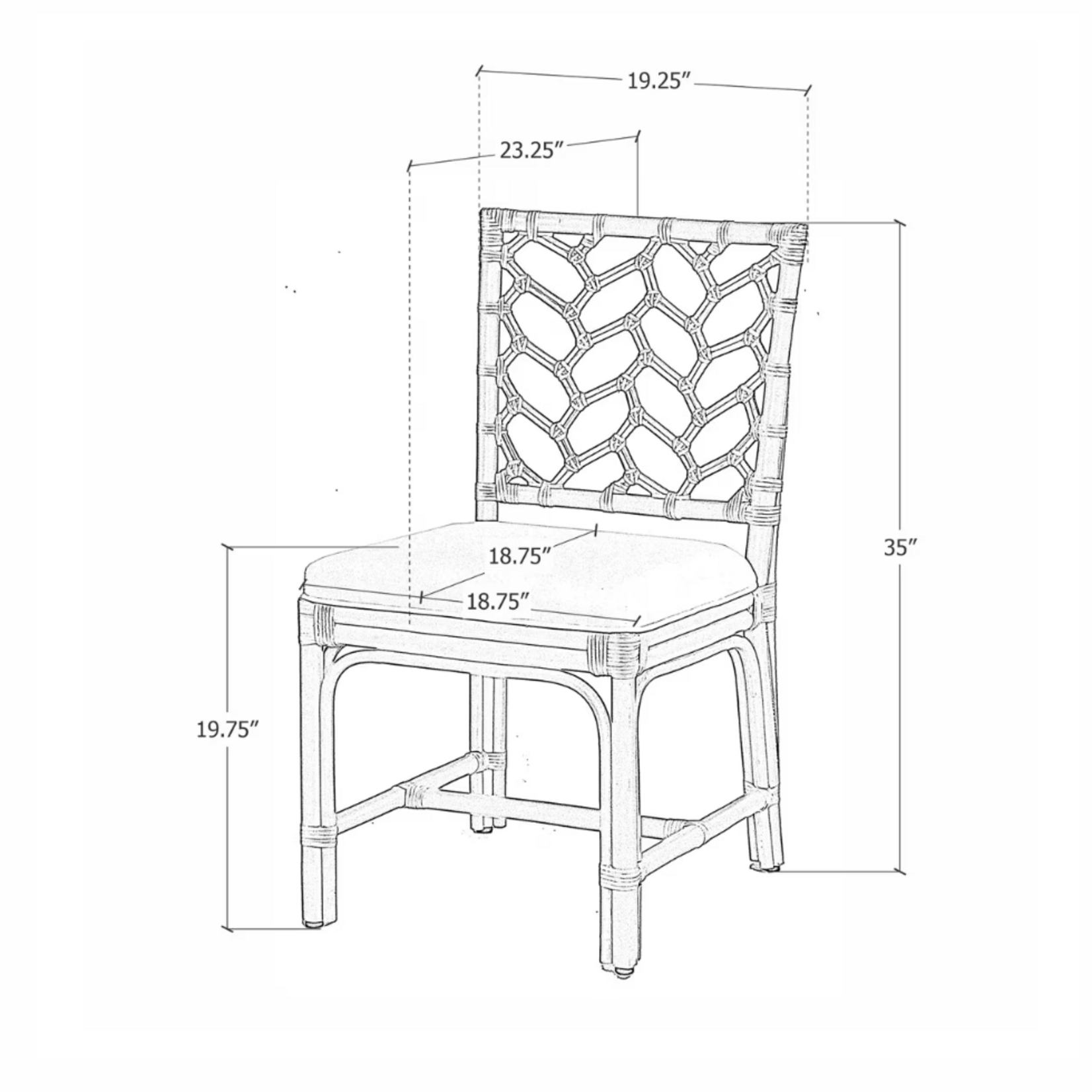 Outside The Box Arbor Rattan Leaf Sculptured Dining Chair In Off-White