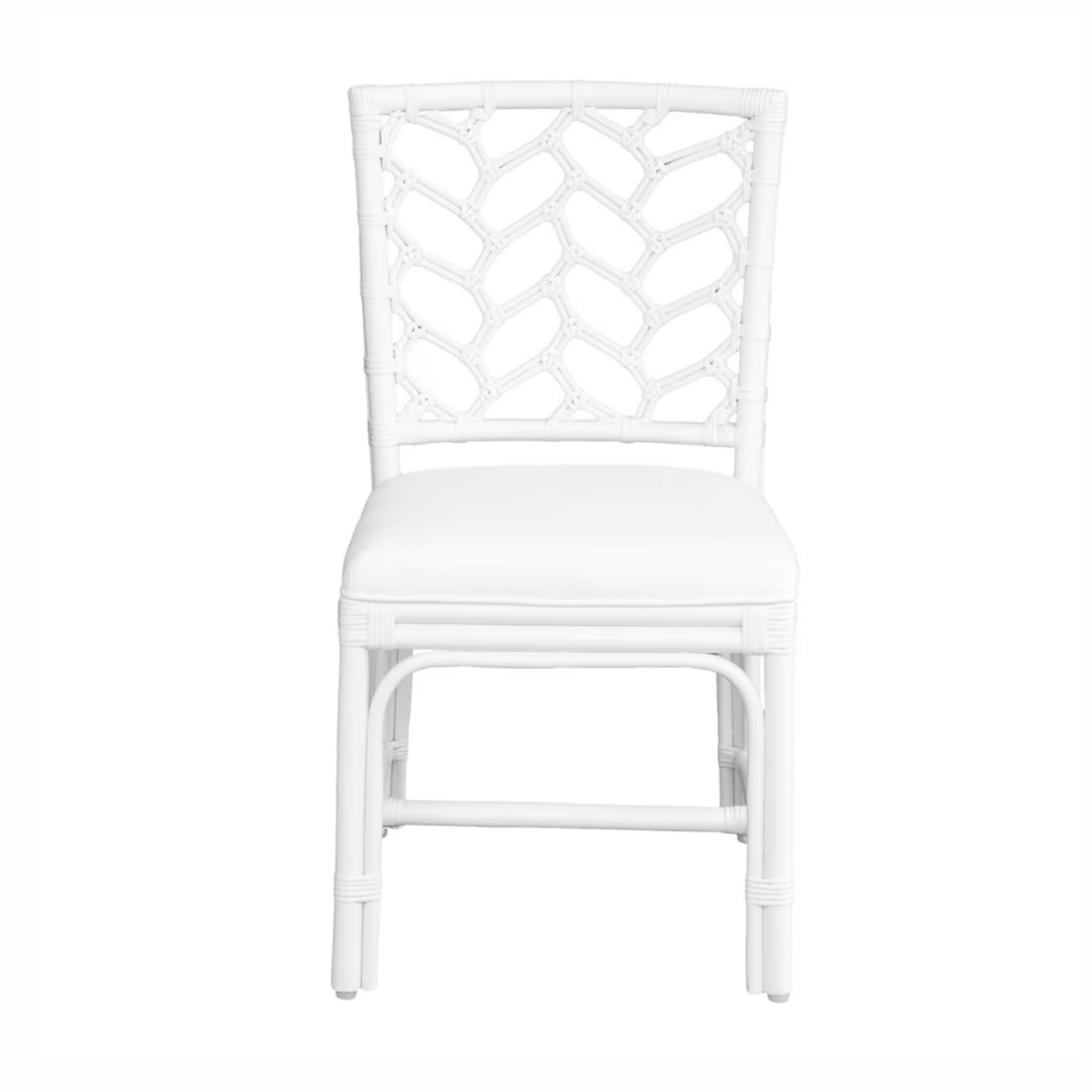 Outside The Box Arbor Rattan Leaf Sculptured Dining Chair In Off-White