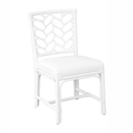Outside The Box Arbor Rattan Leaf Sculptured Dining Chair In Off-White