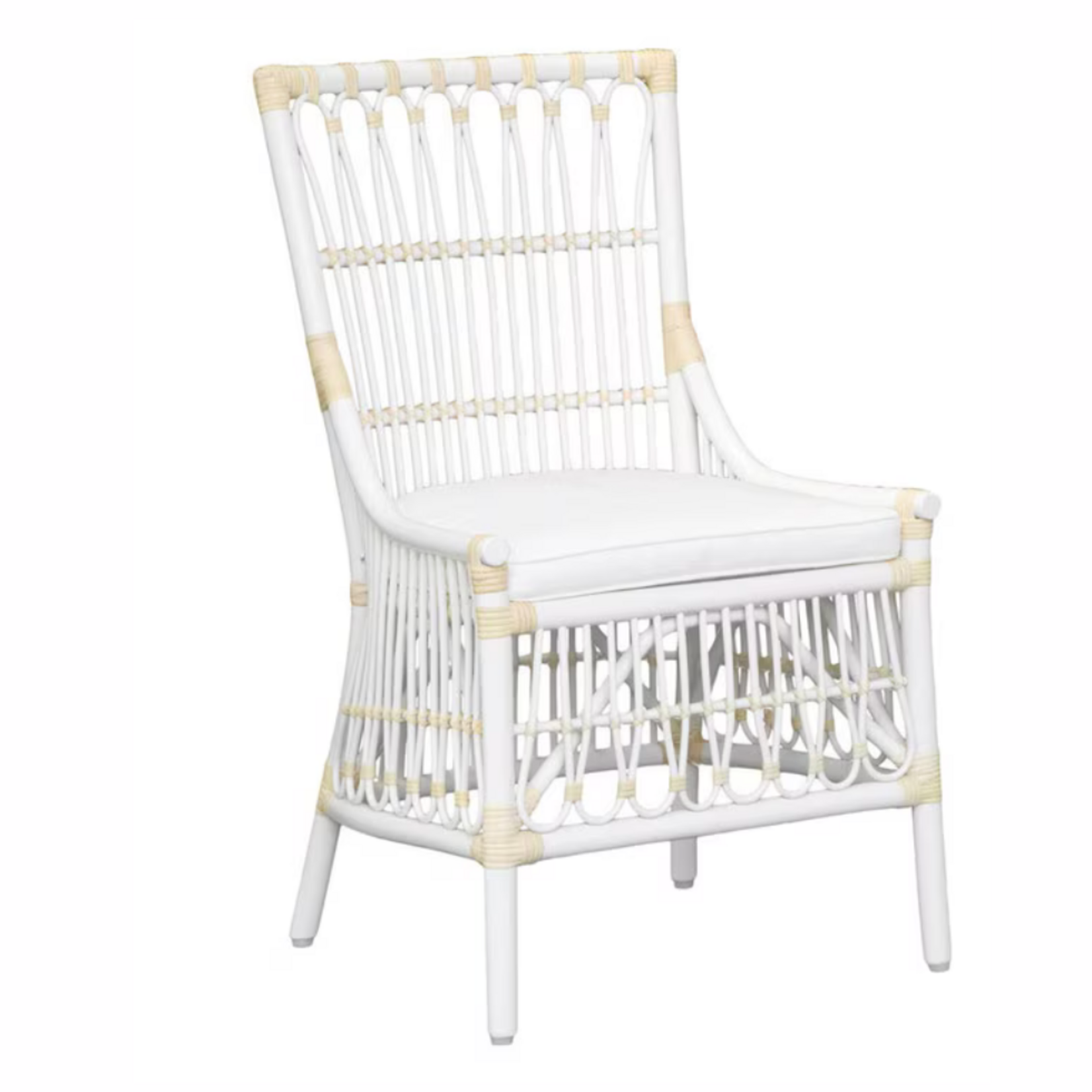Outside The Box La Salle Rattan & Cane  Dining Chair In Off White