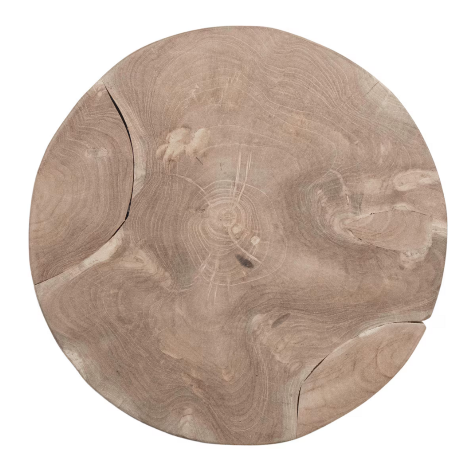Outside The Box 16x20 Banyan Mosaic Teak Wood Round Side Table