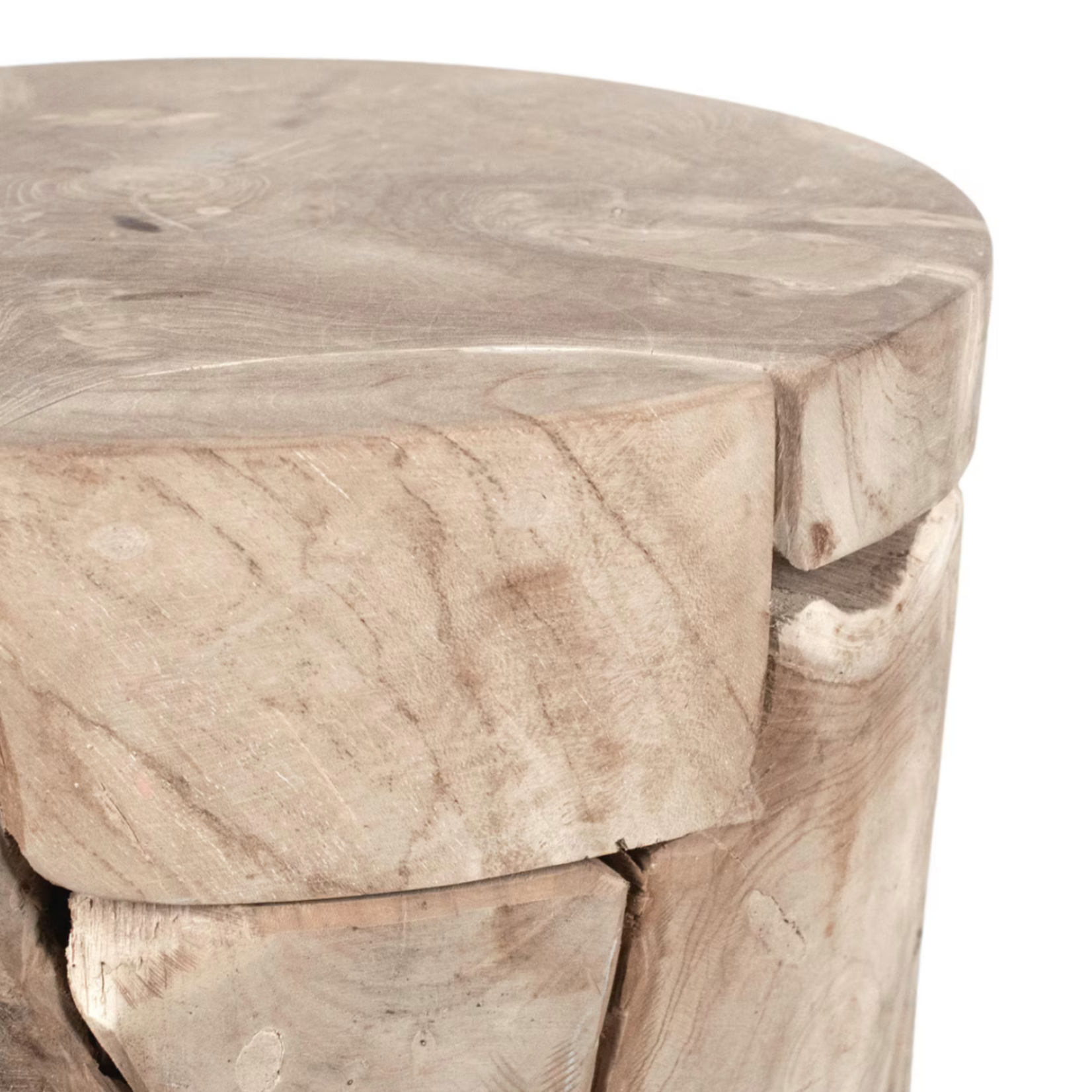 Outside The Box 16x20 Banyan Mosaic Teak Wood Round Side Table