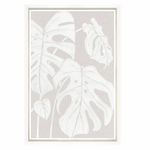 Outside The Box 50x35 Trowbridge Impasto Palms #2 White Frame With Linen Slip Art