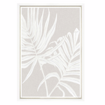 Outside The Box 50x35 Trowbridge Impasto Palms #3 White Frame With Linen Slip Art