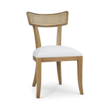 Outside The Box Beatrice Solid Mahogany & Arctic White Performance Rattan Natural Armless Dining Chair In Sandbar -SNB