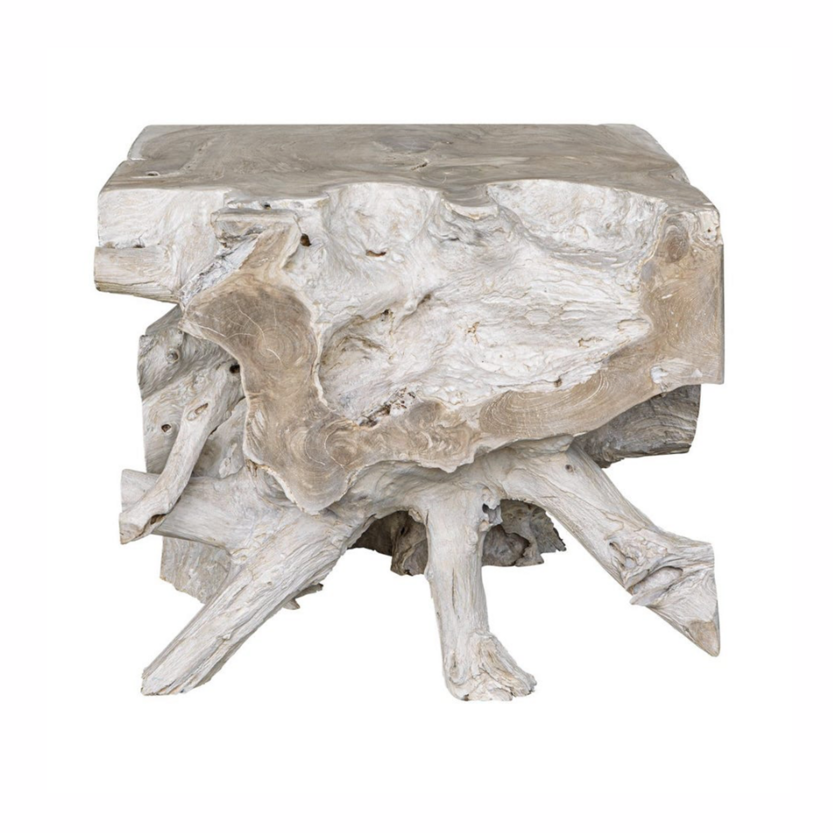 Outside The Box 22x22x18 Deguara Bleached Solid Teak Wood Indoor / Outdoor Coffee Table