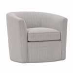 Outside The Box Baldwin Blue W / Stripe Kid Proof Performance Fabric Upholstered Cloud Swivel Chair RA251-52 (AA)