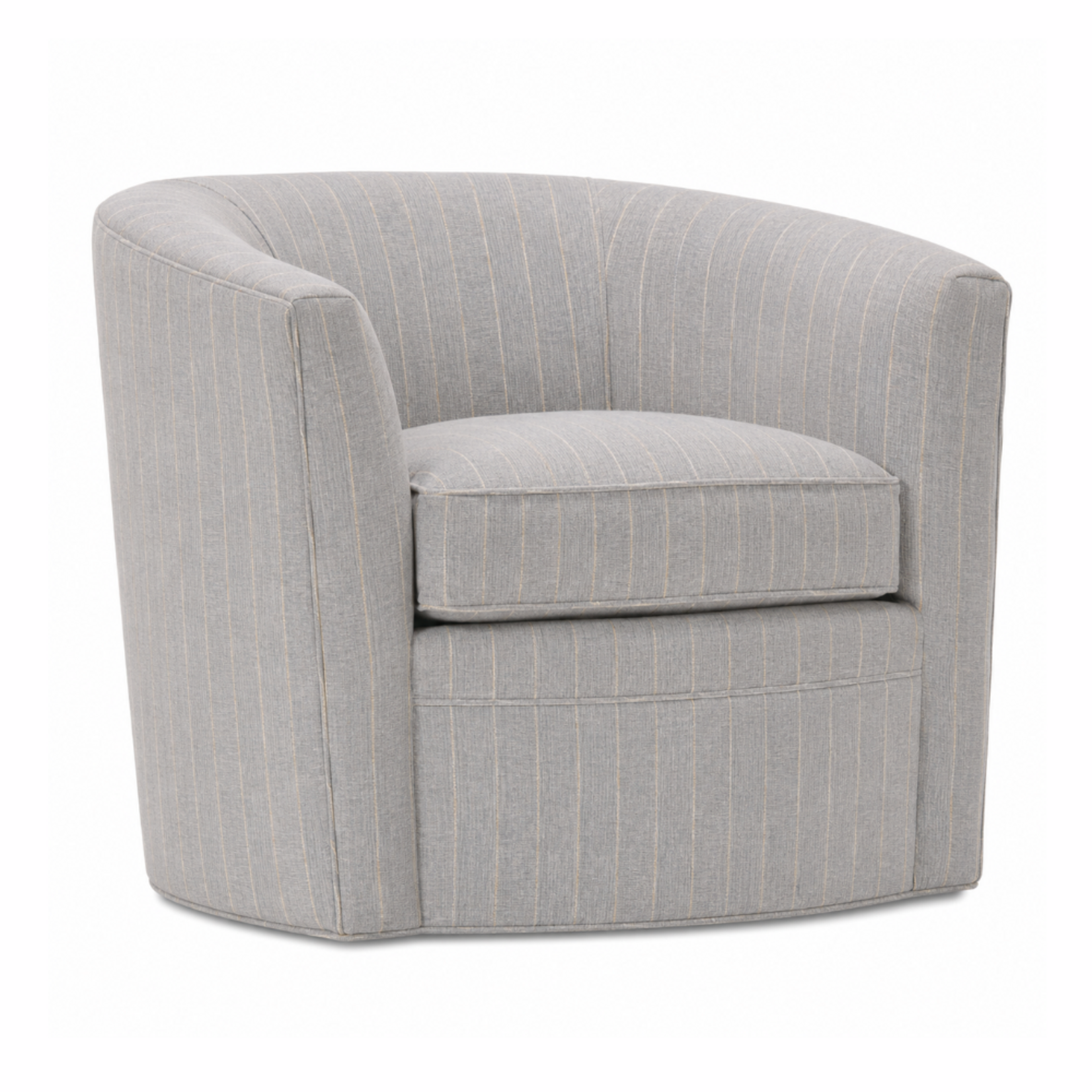 Outside The Box Baldwin Blue W / Stripe Kid Proof Performance Fabric Upholstered Cloud Swivel Chair RA251-52 (AA)