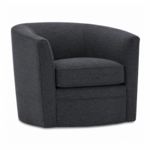 Outside The Box Baldwin Federal Blue Poly Performance Fabric Upholstered Cloud Swivel Chair 18499-52 (S)