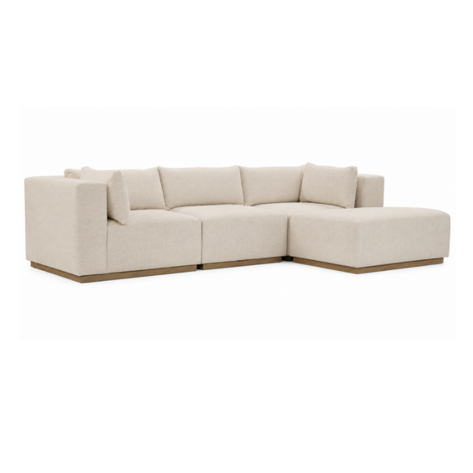 Outside The Box 117x84 Dimitry Champagne 100% UV Poly Performance Indoor / Outdoor Sectional W / Ottoman TK100-84 (OO)