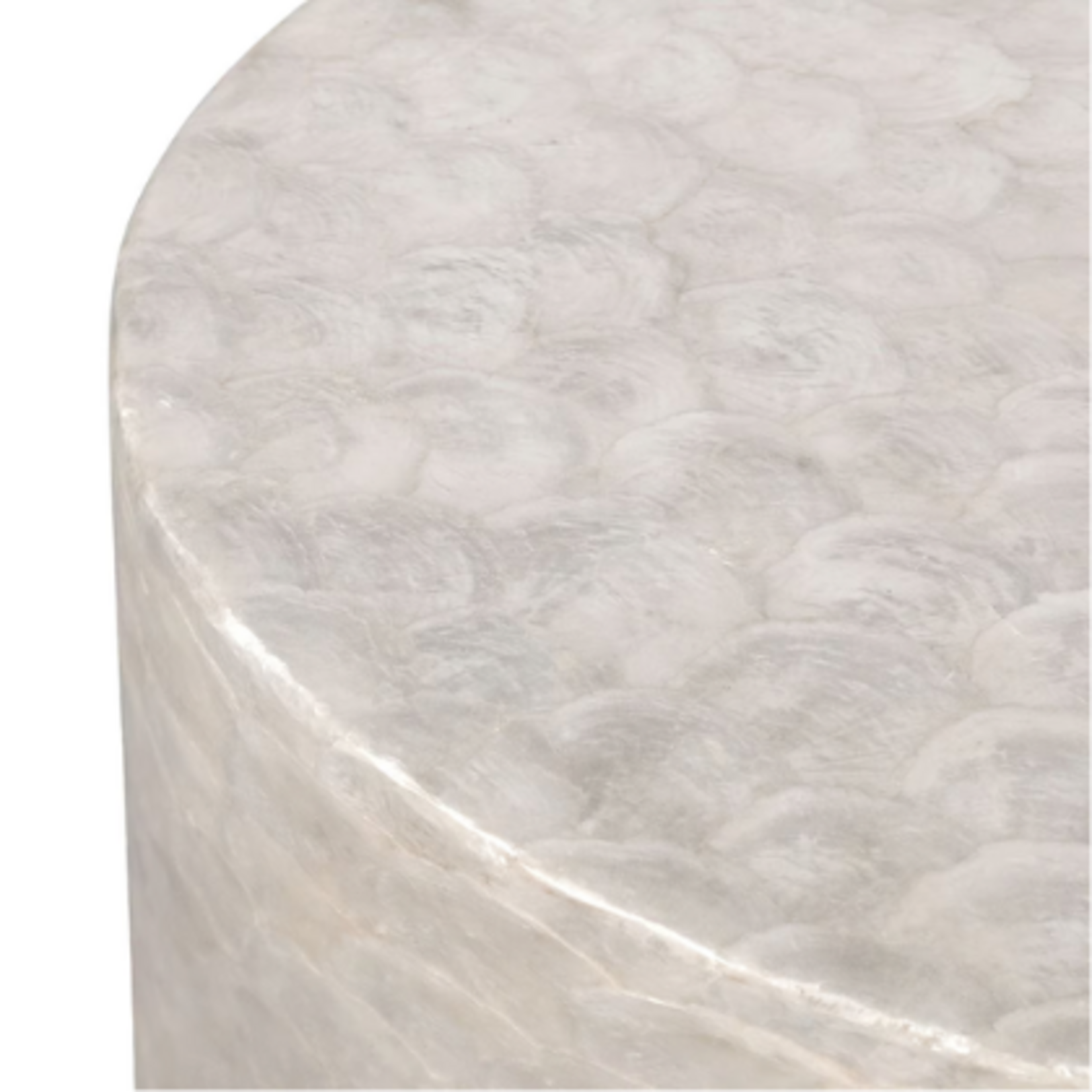 Outside The Box 16x20 Solana Hand Crafted Capiz Shells & Acacia Wood Round Side Table