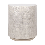 Outside The Box 16x20 Solana Hand Crafted Capiz Shells & Acacia Wood Round Side Table