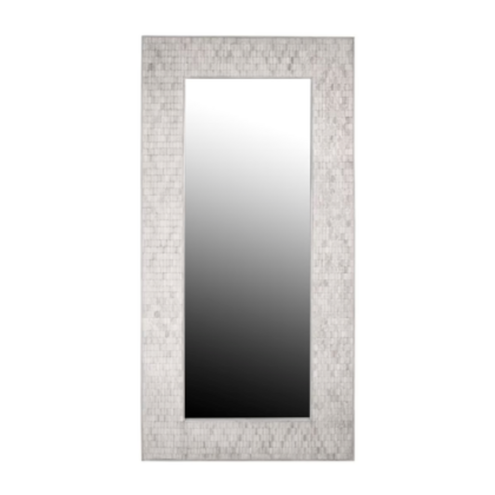 Outside The Box 79x40 Fulton White Wash Reclaimed Teak & Acacia Wood Leaning Mirror
