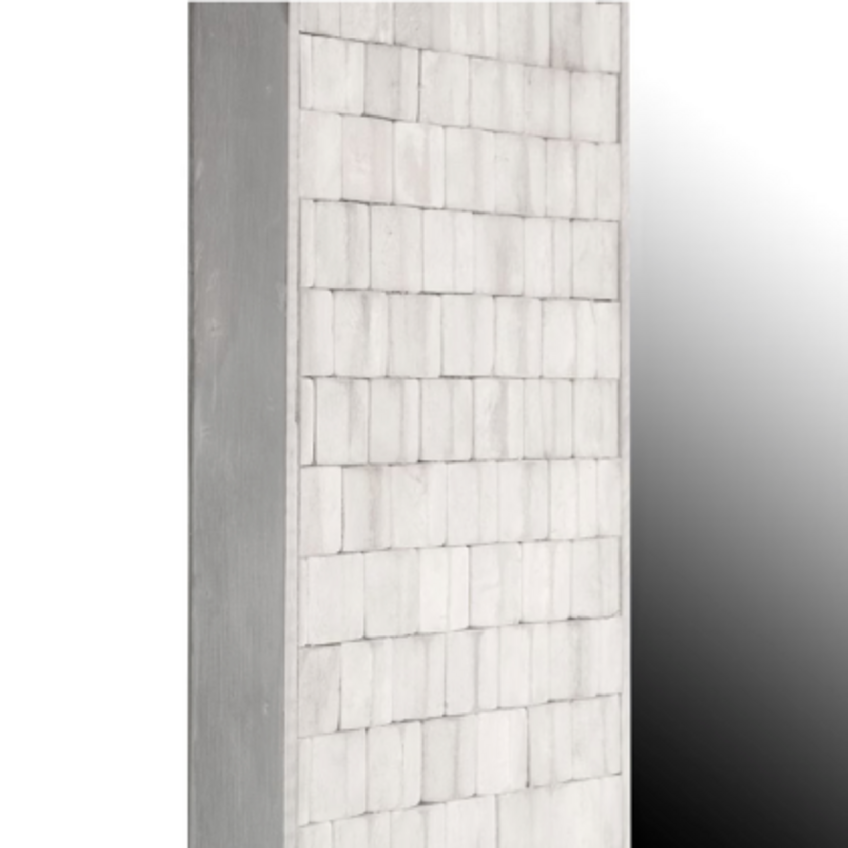 Outside The Box 79x40 Fulton White Wash Reclaimed Teak & Acacia Wood Leaning Mirror