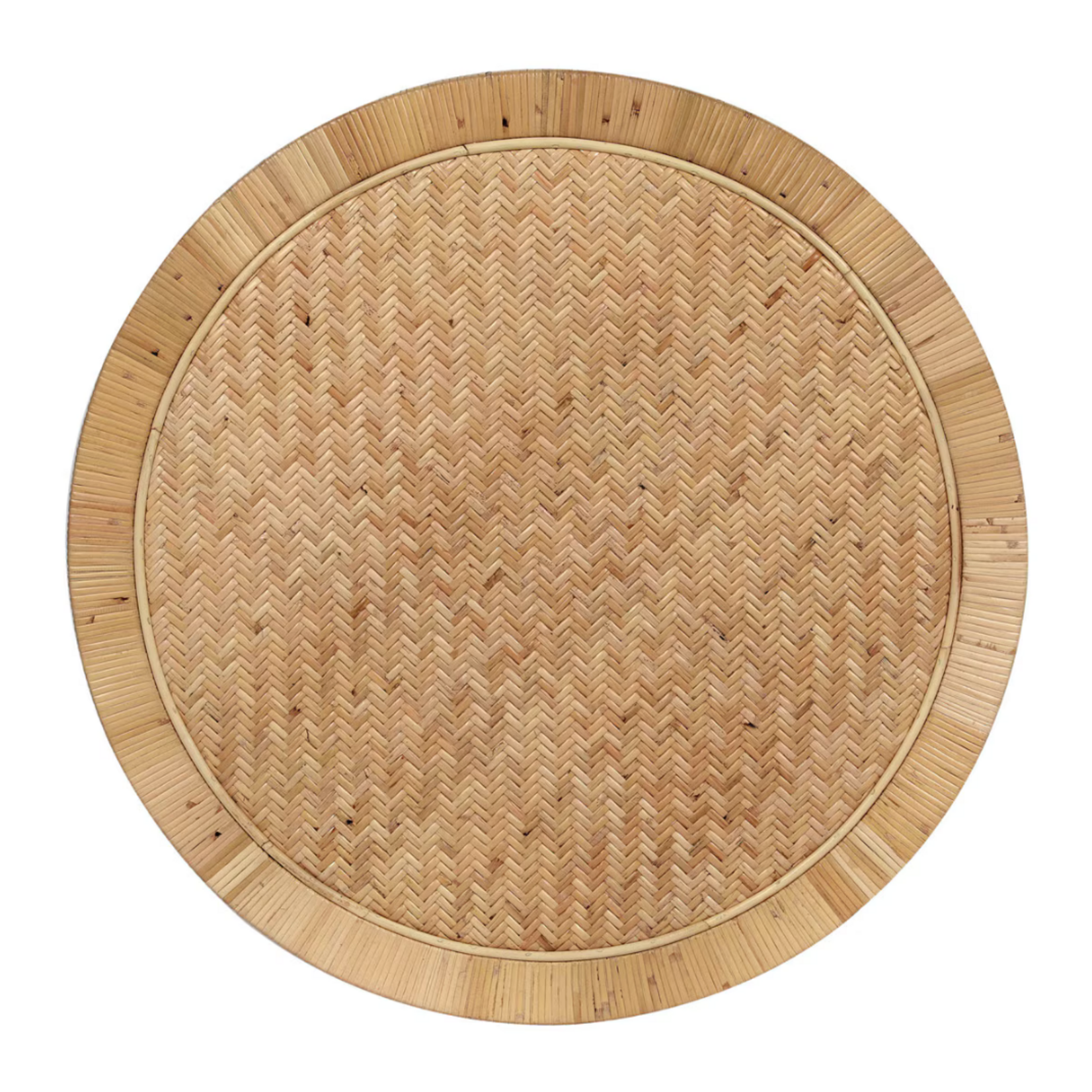 Outside The Box 22x22 Ellison Woven Rattan & Wood Round Side Table