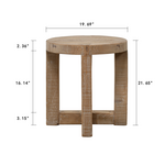 Outside The Box 20x22 Capri Reclaimed Wood Weathered Natural Round Side Table