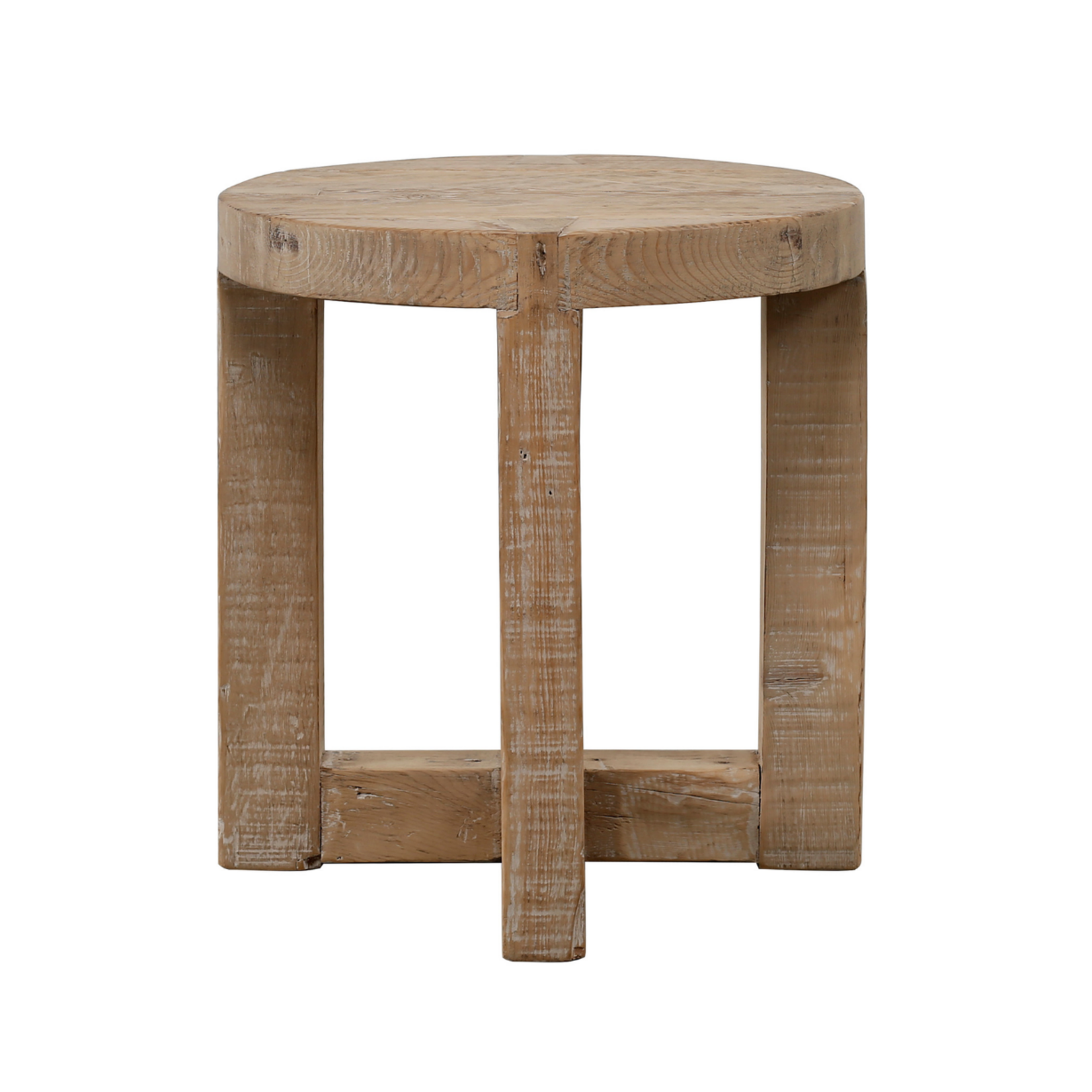Outside The Box 20x22 Capri Reclaimed Wood Weathered Natural Round Side Table