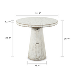 Outside The Box 32" Catania Reclaimed Wood Distressed White Round Dining Table