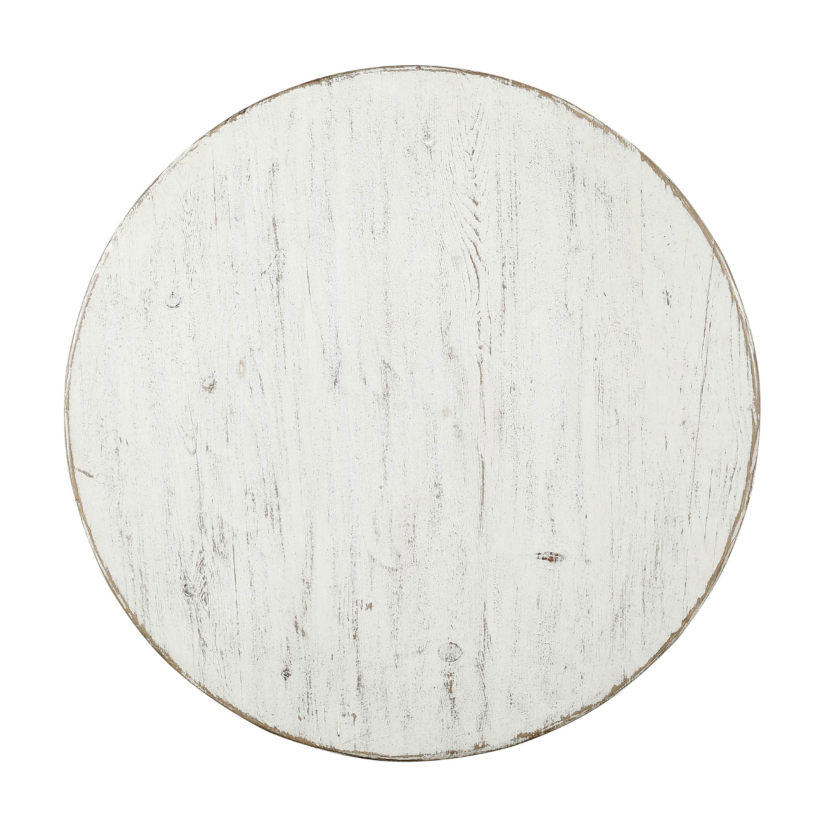 Outside The Box 32" Catania Reclaimed Wood Distressed White Round Dining Table