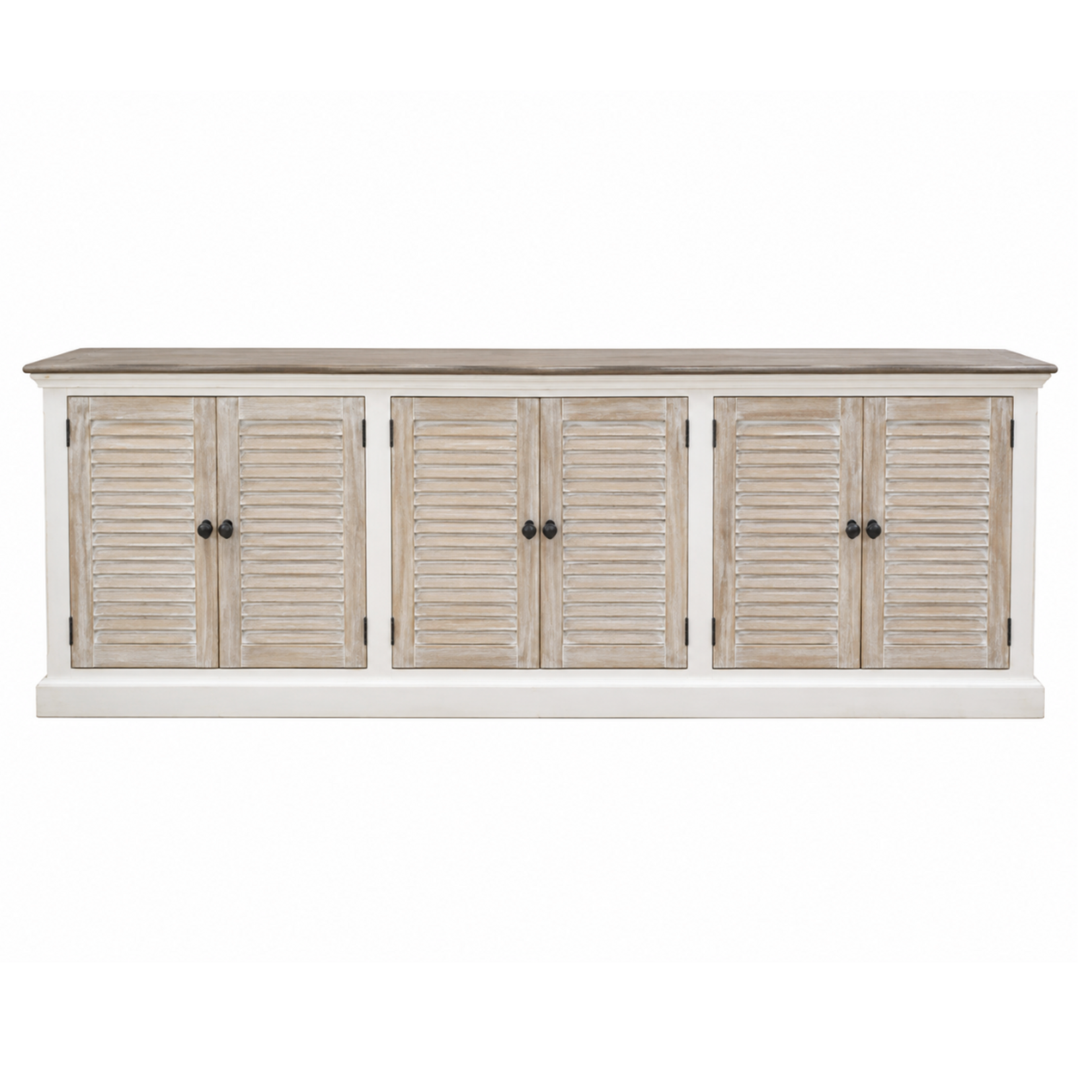 Outside The Box 104x16x40 Two Tone Reclaimed Mango Wood 6 Shutter Door Sideboard