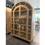 Outside The Box 93x18x59 Vannes Solid Mahogany Glass Shelves & 2 Door Cabinet  In Sandbar - SNB
